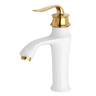 شیر روشویی بامبو سفیدطلایی