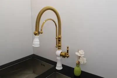 شیر ظرفشویی تک سفیدطلایی