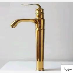 شیر روشویی پایه بلند بامبو طلایی